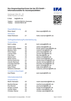 Ihre Ansprechpartner/innen bei der IFA GmbH &ndash; Informationsstelle