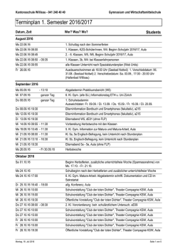 Termine SuS - KS Willisau