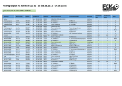 Heimspielplan KW 32-35 2016