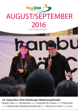 Unser neues Programmheft August/September 2016 als