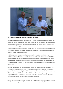 RICH Praezision GmbH spendet erneut 1.000 Euro
