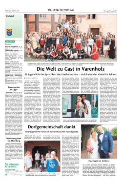 Die Welt zu Gast in Varenholz