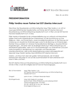 PRESSEINFORMATION Philip Verdino neuer Partner bei SOT