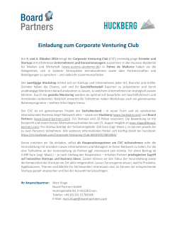 Einladung zum Corporate Venturing Club
