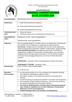 HINDERNIS- FAHRWETTBEWERB am 09. OKTOBER 2016