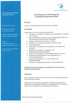 Elektroniker für Automatisierungstechnik