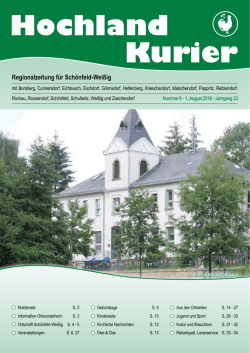 August-Ausgabe des Hochlandkuriers