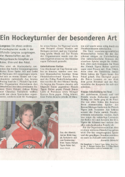 Ein Hockeyturnier der besonderen Art