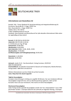 Informationen A2 August 16