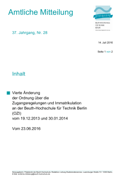 Amtliche Mitteilung - Beuth Hochschule für Technik Berlin