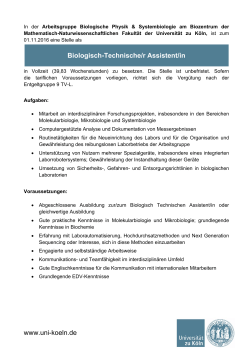 Biologisch-Technische/r Assistent/in