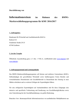 Informationsreisen im Rahmen des BMWi
