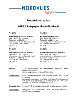 Produktinformation WIPEX Putzpapier