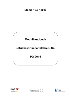 Modulhandbuch Betriebswirtschaftslehre PO2014