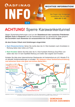 Info Sperre Karawankentunnel und Ausweichrouten
