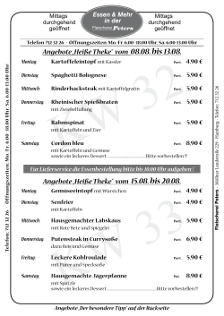 Angebote „Heiße Theke“ vom 08.08. bis 13.08