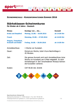 Infos udn Anmeldung - Sportzentrum Gstaad
