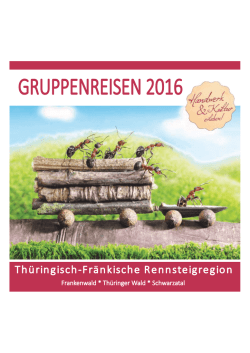Gruppenreisen 2016 Th&uuml;ringisch-Fr&auml;nkische