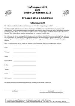 Haftungsverzicht zum Bobby Car Rennen 2016