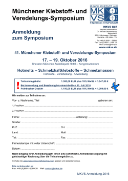 Münchener Klebstoff- und Veredelungs-Symposium
