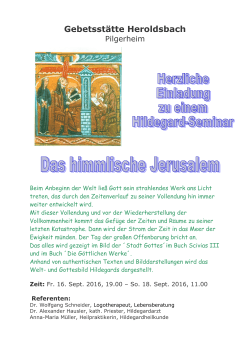 Hildegard-Seminar Plakat - Gebetsstätte Heroldsbach