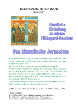 Hildegard-Seminar Plakat - Gebetsst&auml;tte Heroldsbach