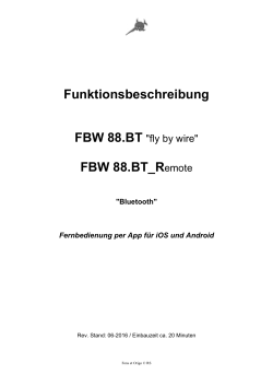 Funktionsbeschreibung FBW 88.BT_Remote