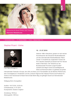 Stephan Picard - Violine - Hochschule für Musik FRANZ LISZT Weimar