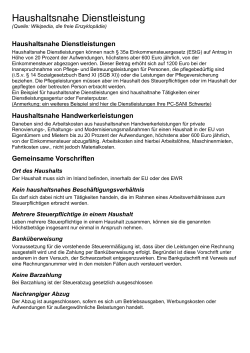 Haushaltsnahe Dienstleistung