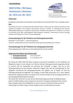 VDST-DTSA –TEC Basic Nordhausen / Hemmoor 08 / 2016