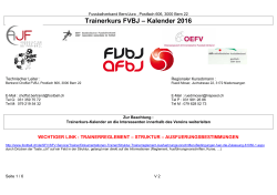 Trainerkurs FVBJ – Kalender 2016 - Schweizerischer Fussballverband