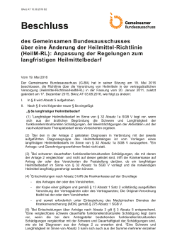 Beschluss G -BA HMR langfristiger - VPT - Weser-Ems