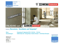SCHWENK Workshop 2016 Renovieren