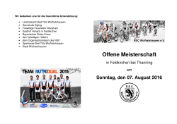 Offene Meisterschaft - RSC Wolfratshausen eV