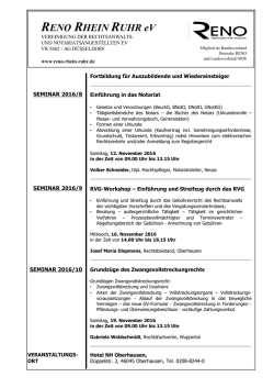 Einf&uuml;hrung in das Notariat - Reno-Rhein