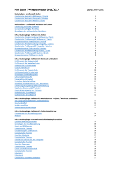 HBK Essen | Wintersemester 2016/2017