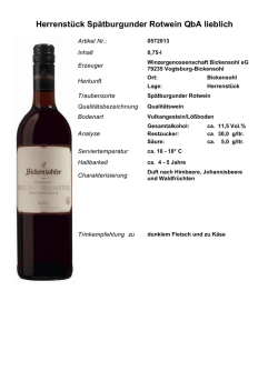 Herrenst&uuml;ck Sp&auml;tburgunder Rotwein QbA lieblich