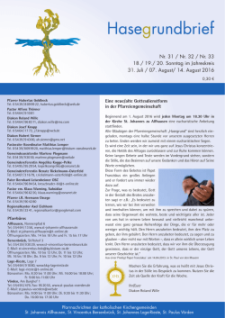 Hasegrundbrief Nr. 31-33 vom 30.7.2016