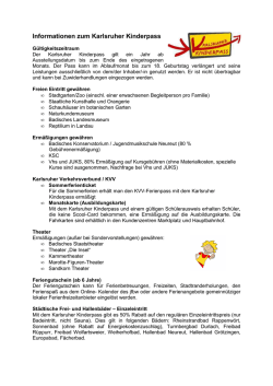 Informationen zum Karlsruher Kinderpass