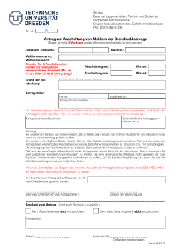 Antrag zur Abschaltung von Meldern der Brandmeldeanlage