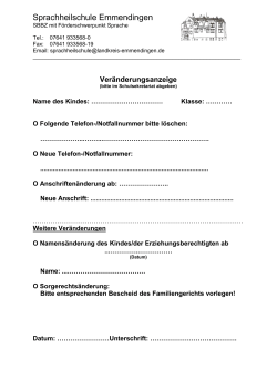 Veränderungsanzeige - Sprachheilschule Emmendingen