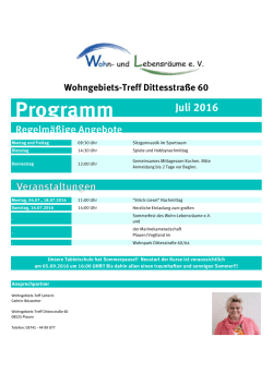 Juli 2016 - Wohn- und Lebensr&auml;ume eV