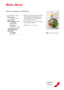 Penne mit Spinat und Ricotta