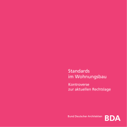 Standards im Wohnungsbau - Bund Deutscher Architekten