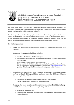gung nach &sect; 270b Abs. 1 S. 3 InsO beim Amtsgericht Ludwigshafen