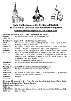 Gottesdienstordnung - Sankt Georg, Eiterfeld