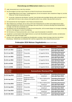 Probenplan 2016 Mainzer Singakademie (Stand: 25.07.2016)