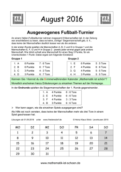 Unterstufe August 2016