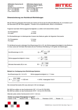 Dimensionierung von Hochdruck