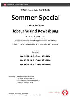 Sommer-Special Jobsuche und Bewerbung